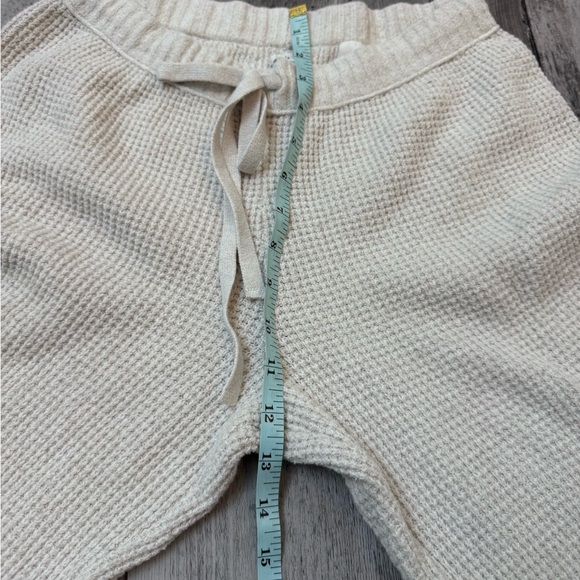 Aerie Joggers Womens Small Cream Cotton Waffle Knit Lounge Pants Minimalist - Picture 2 of 8